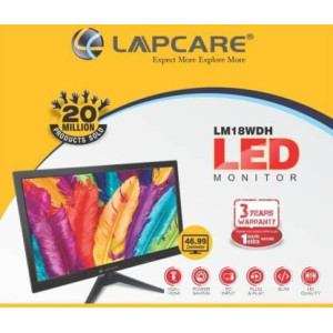 LAPCARE 18 inch HD LED Backlit Monitor (LM18WD)  Ultra Slim Size Black